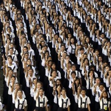 Students from an all-girls' school in Manila, Philippines, demonstrating for One Billing Rising. (Photo: AP)