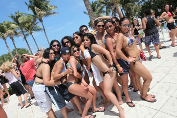 Women on the beach at Aqua Girl