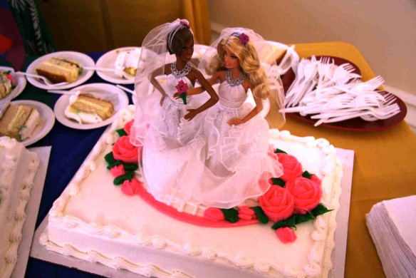 Lesbian wedding cake topper
