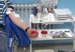 Man donating blood
