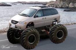 Minivan with large tires
