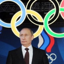 Putin and Olympic rings
