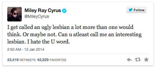 Miley Cyrus Lesbian Tweet