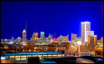 Color enhanced Atlanta skyline