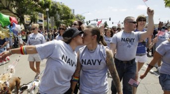2 active duty sailors kissing