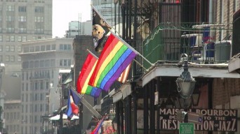 Rainbow flags in New Orleans, Louisiana