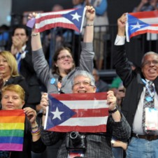 LGBT Puerto Ricans with flags