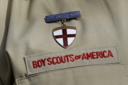 Boy Scouts of America insignia on uniform shit