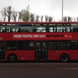 British Bus with pro-gay sign