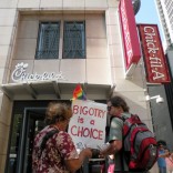 Protest outside a Chick-fil-A