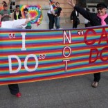 DOMA protestors with "I Do not "Can't Do" sign