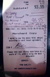 Restaurant charge slip