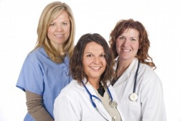 Female nurse and doctors