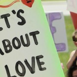 It's About Love marriage equality protest sign