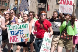Protestors rally for immigration and LGBT rights