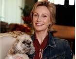 Jane Lynch with her dog