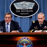 Leon Panetta in the Pentagon press room