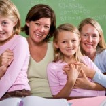 Lesbian couple with daughters
