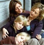 Lesbian couple with two kids