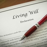 Living Will with red pen