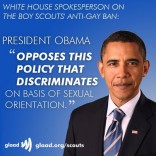 Obama opposes Boy Scout ban on gays