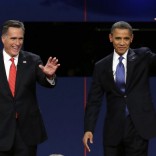Obama and Romney at the second Presidential debate 2012