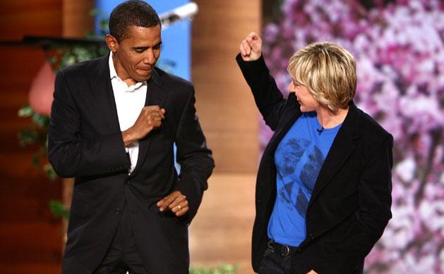 Barack Obama dancing with Ellen DeGeneres