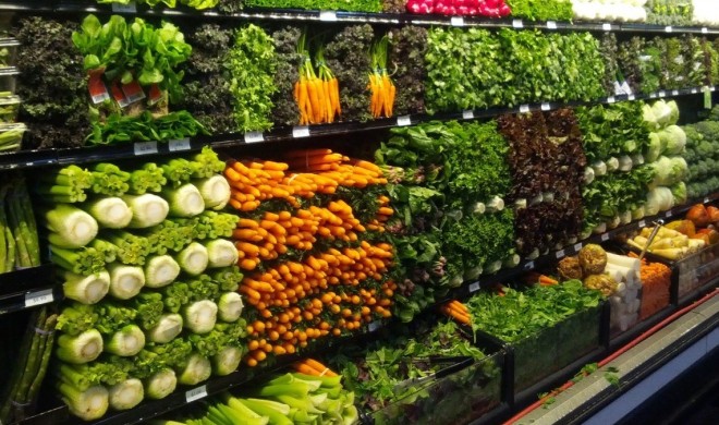Produce aisle at grocery store