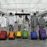Rainbow suitcases