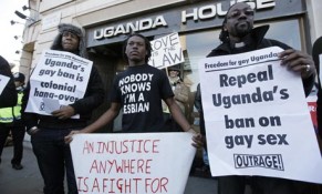 Protesters against Uganda's anti-gay law