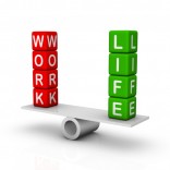 The words "work" and "life" balancing on a see saw