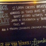 Houston restaurant menu features Chick-on-Chick filet sandwich