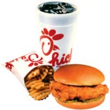 Chick-fil-A sandwich, fries and drink