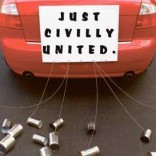 "Just civilly united" wedding car