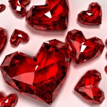 Crystal red love hearts
