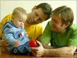 Gay dads with baby