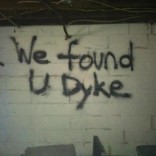 Words painted on Nebraska lesbian's basement wall after assault