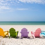 Rainbow beach chairs