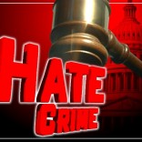 Hate crime text with gavel and US Capitol