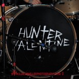 Hunter Valentine logo on drumkit
