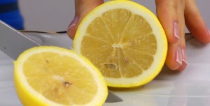 Lemon sliced in half