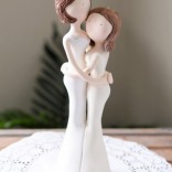 Lesbian cake topper with two brides in long gowns