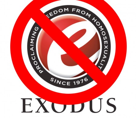 Exodus International logo with slash through it