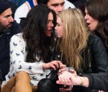 Michelle Rodriguez and Cara Delevingne at Knicks game
