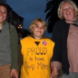 Lesbian moms and their son.