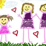 Drawing of little girl and her two moms