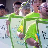 Walmart workers on strike.